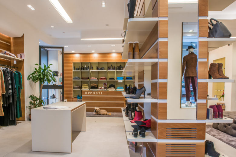 From the entrance to the counter