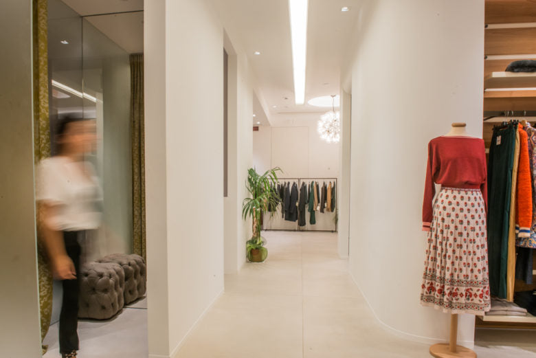 The corridor to the fitting rooms