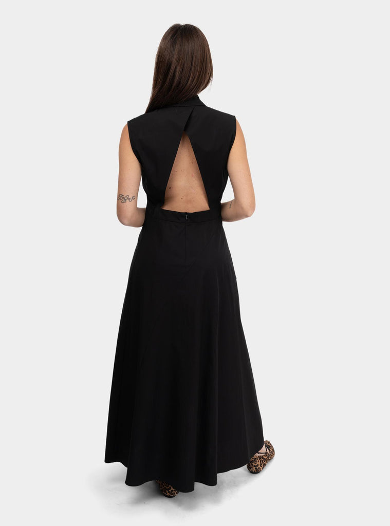 Abito chemisier con volant Nero KERAS 004 MAX MARA 