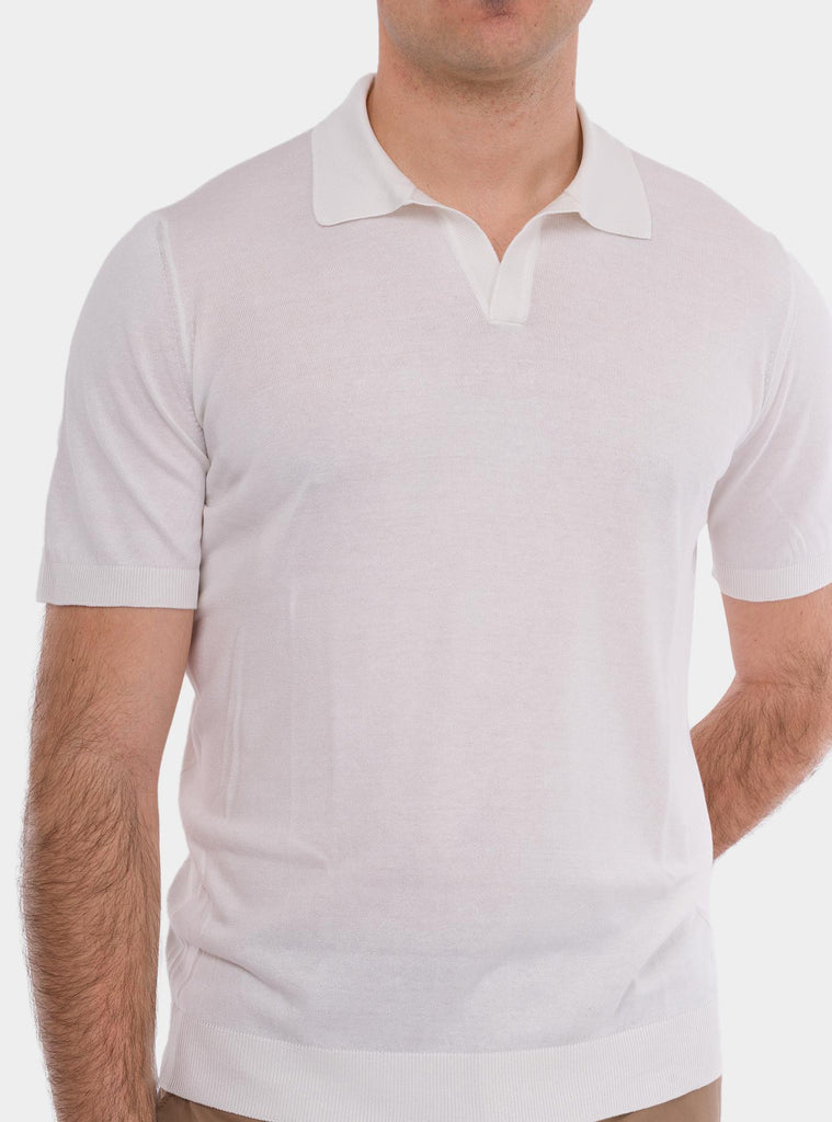 Polo uomo in seta bianco 43129/23503 005 GRAN SASSO 