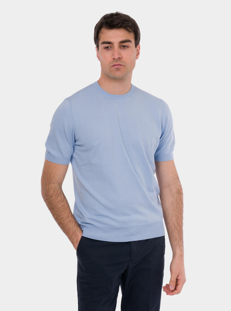 T-shirt uomo in cotone  organico celeste 57136/21810 508 GRAN SASSO 