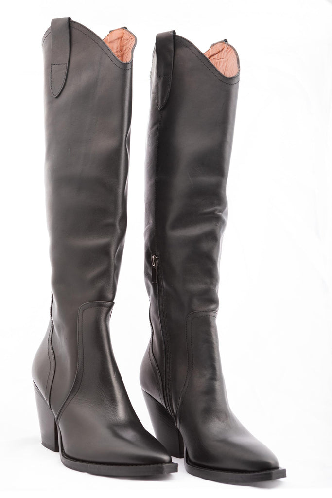 Stivali texani in vitello Nero<BR/> TX9 NERO CURIOSITE 