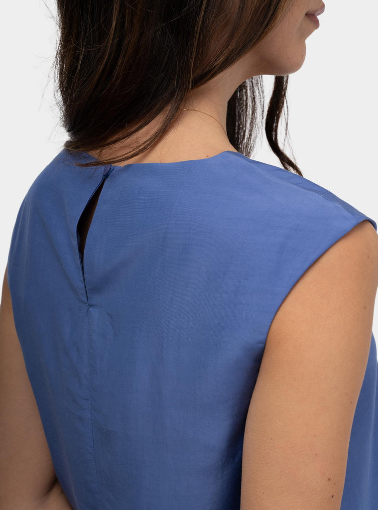 Abito svasato con tasche Glicine SS25113T004 AZUL NIU 