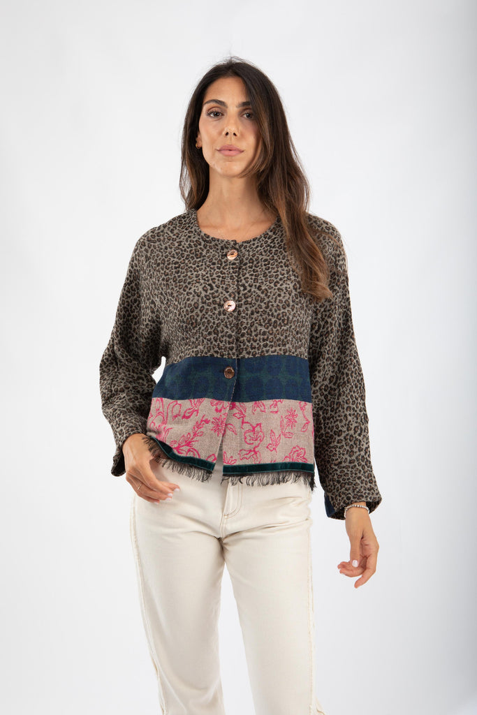 Giacca in misto lana e alpaca jacquard 521SD35039 05 ALESSIA SANTI 