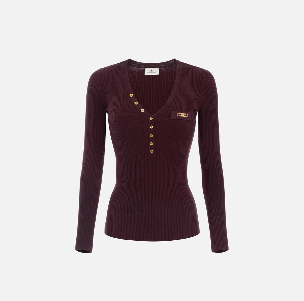 Maglia a costine Merlot MK12B56E2 EA4 MERLOT ELISABETTA FRANCHI 