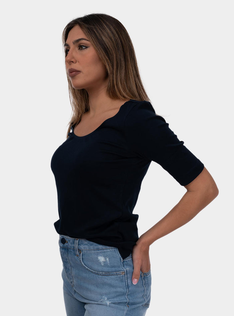 Maglia donna girocollo con maniche a 3/4 Blu 60271/80302 598 GRAN SASSO 