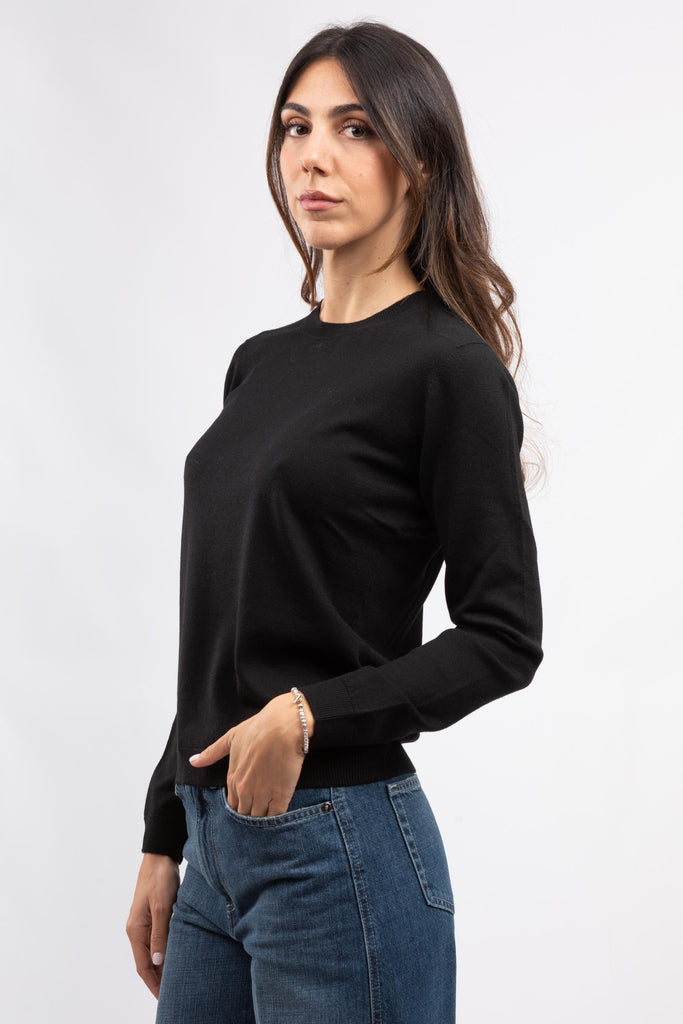 Maglia girocollo in lana Nero 54210/14202 099 GRAN SASSO 