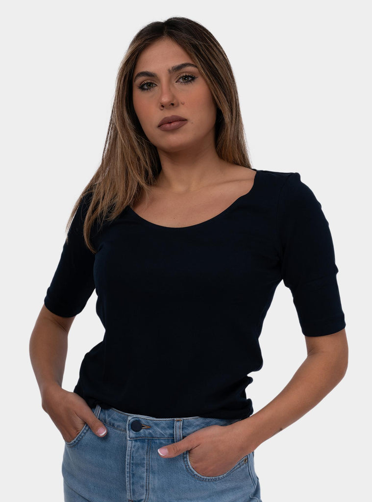 Maglia donna girocollo con maniche a 3/4 Blu 60271/80302 598 GRAN SASSO 