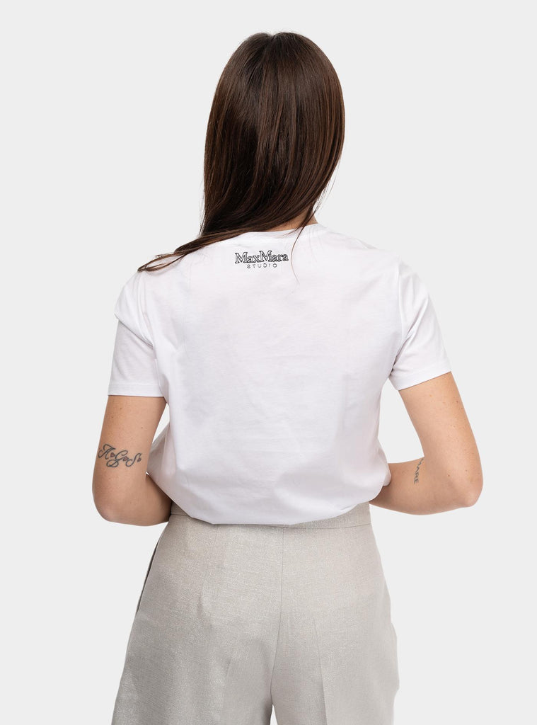 T-shirt con fiori Bianco AZZURRO 014 MAX MARA 