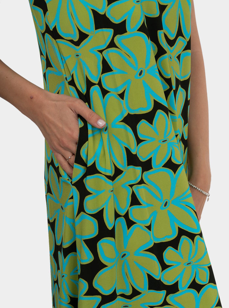 Abito lungo in jersey a fantasia Verde SS25101J025 MATE NIU 