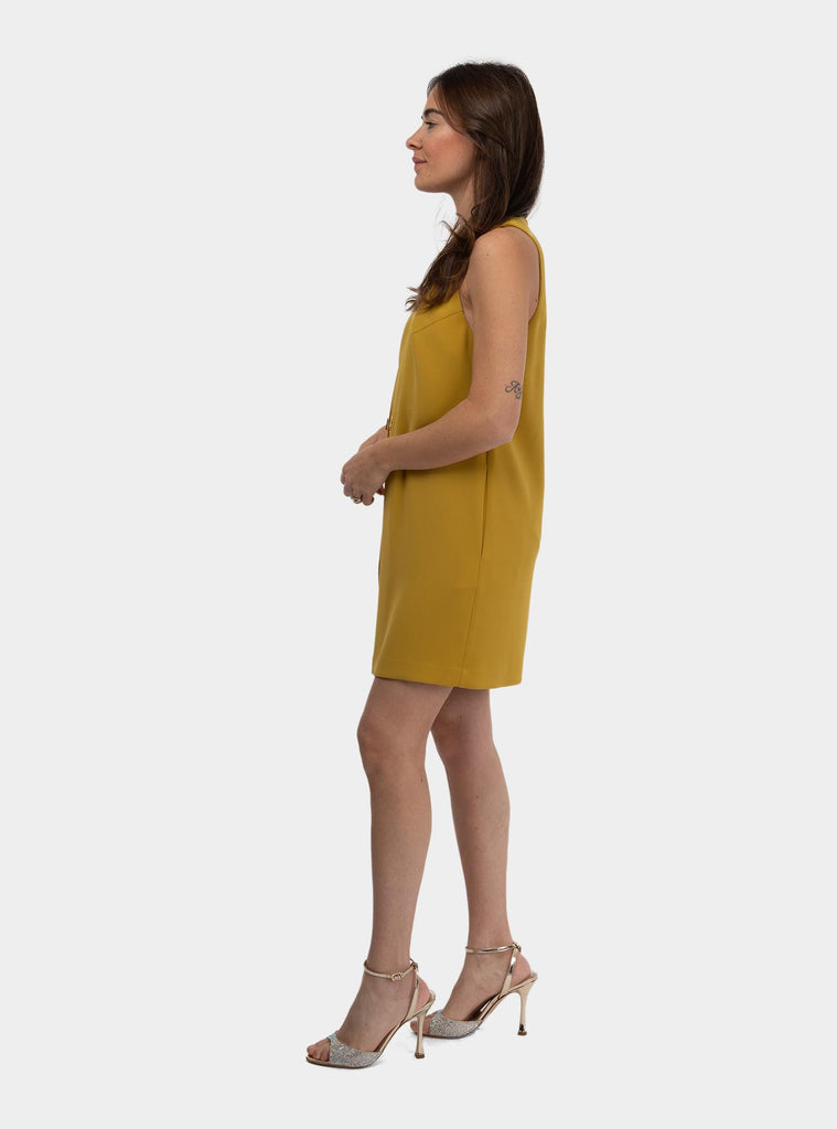 Abito in crêpe bicolore Senape AB72851E2 DJ4CURRY/QUARZO ELISABETTA FRANCHI 