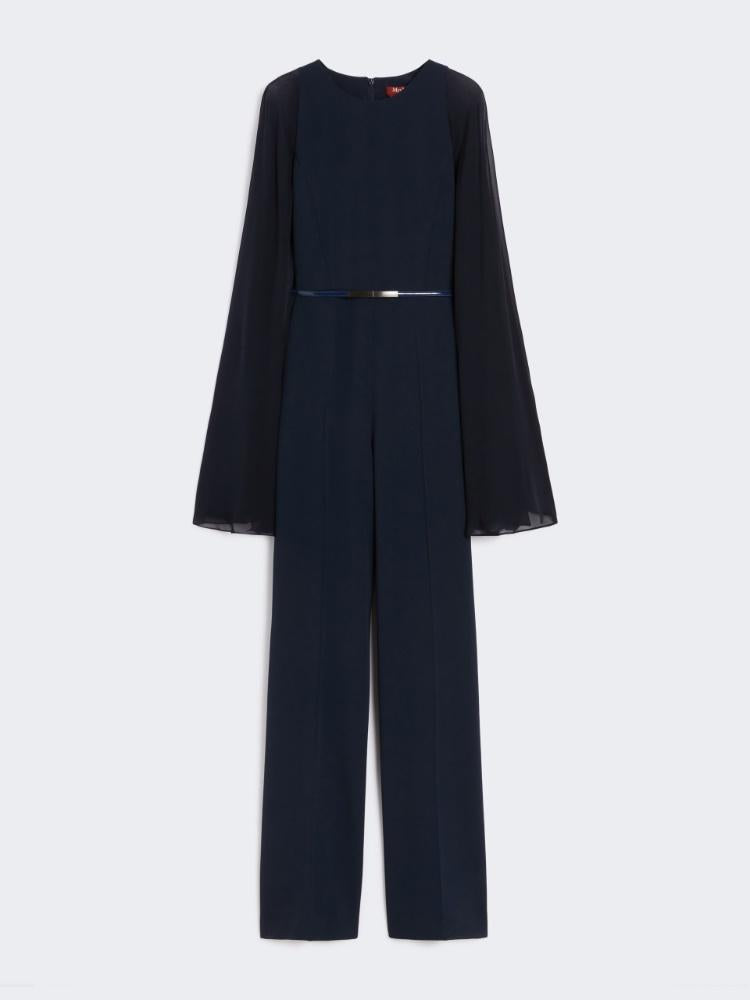 Tuta in cady con cappa Blu notte VERTICE 005 MAX MARA STUDIO 