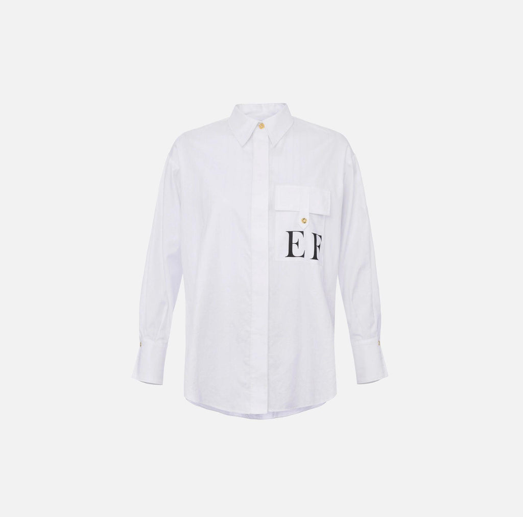 Camicia in popeline di cotone Bianco CA12156E2 100 ELISABETTA FRANCHI 