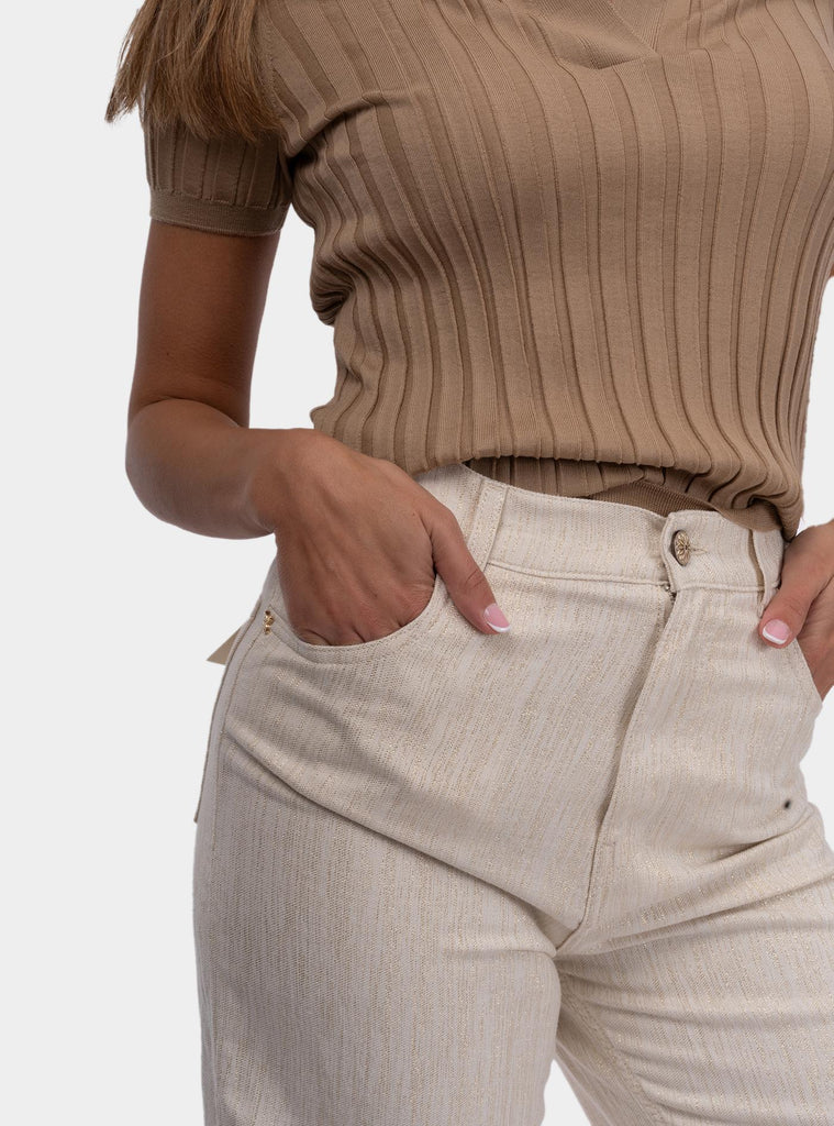 Pantalone Maya 5 tasche Crema P376 MAYA CREMA REHASH 
