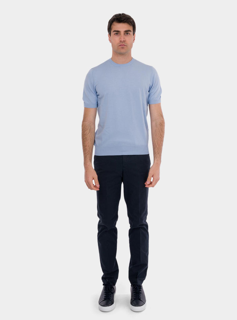 T-shirt uomo in cotone  organico celeste 57136/21810 508 GRAN SASSO 