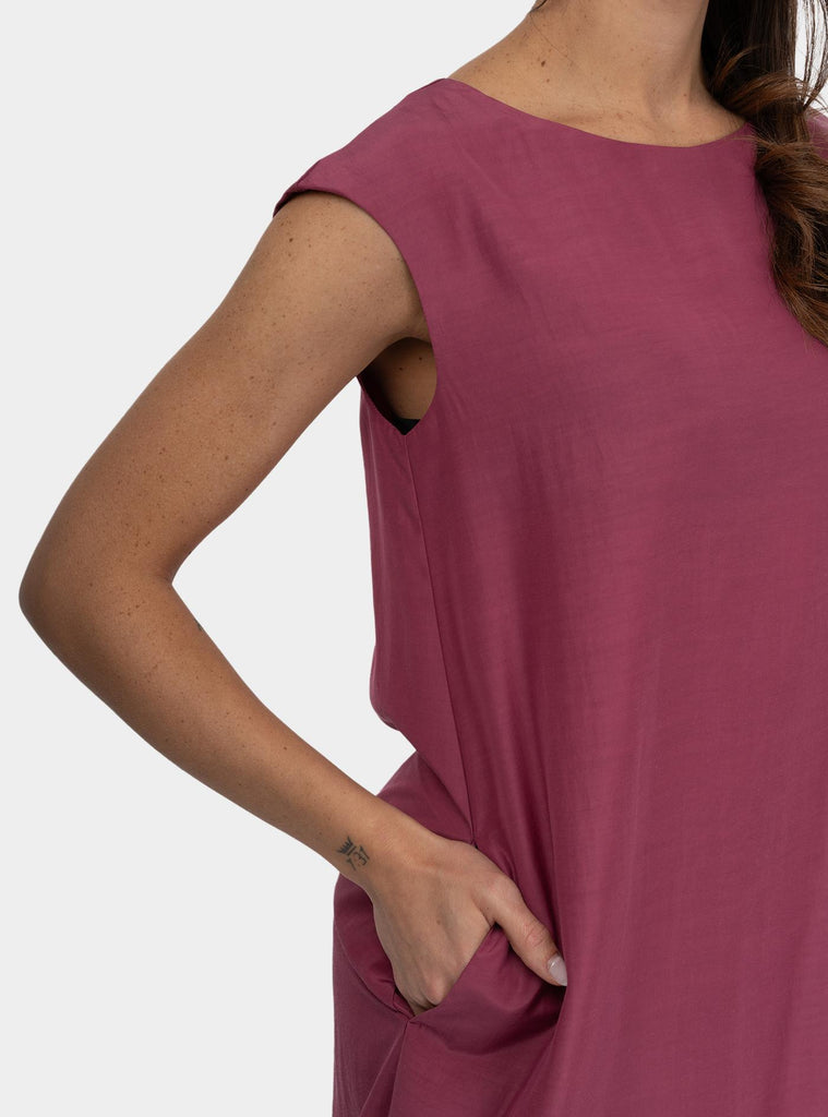 Abito svasato con tasche Rosa scuro SS25113T004 ACAI NIU 