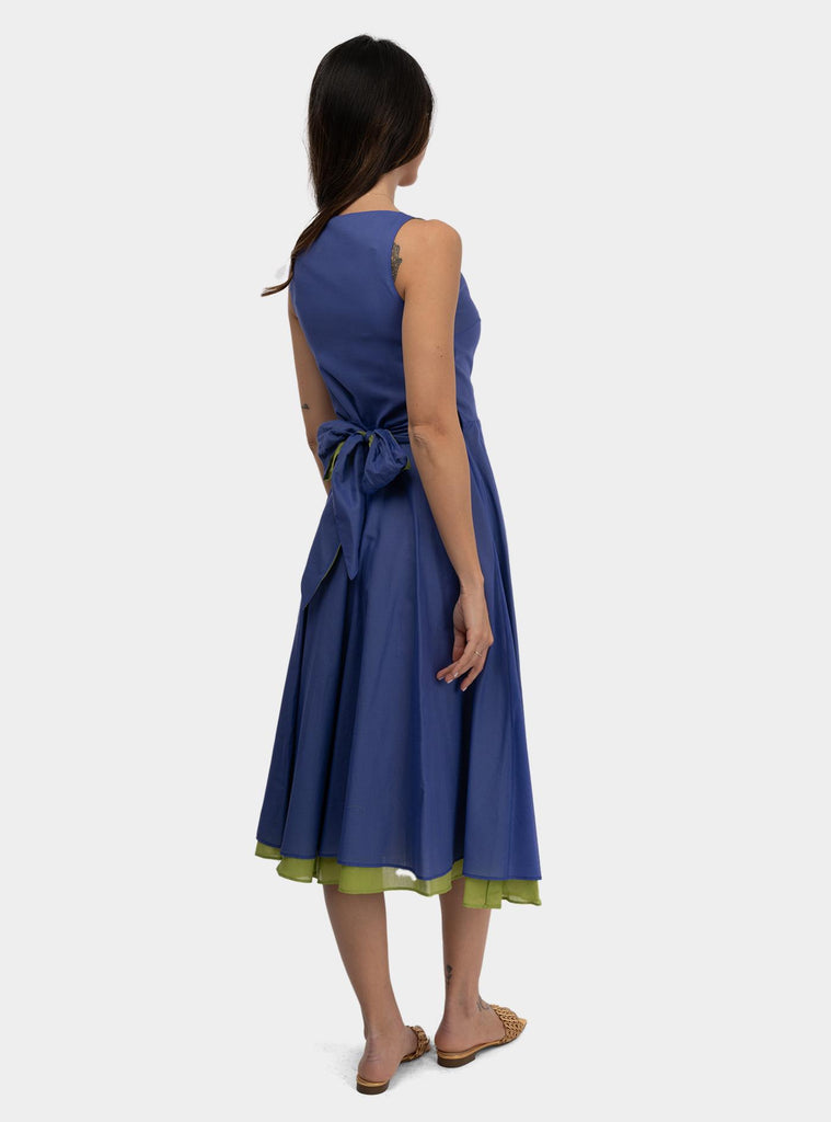 Abito doubleface scollo a V Viola SS25114T028 AZUL NIU 