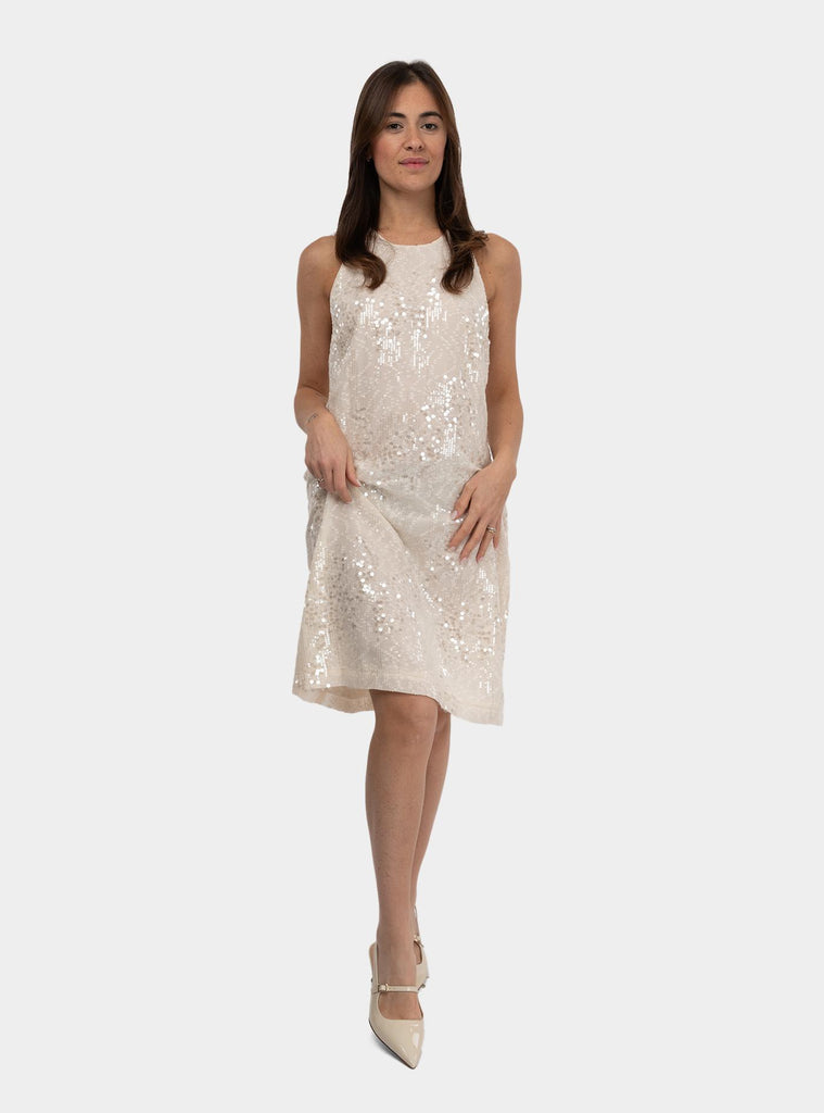 Abito full paillettes Panna 511SD15068 AVORIO ALESSIA SANTI 