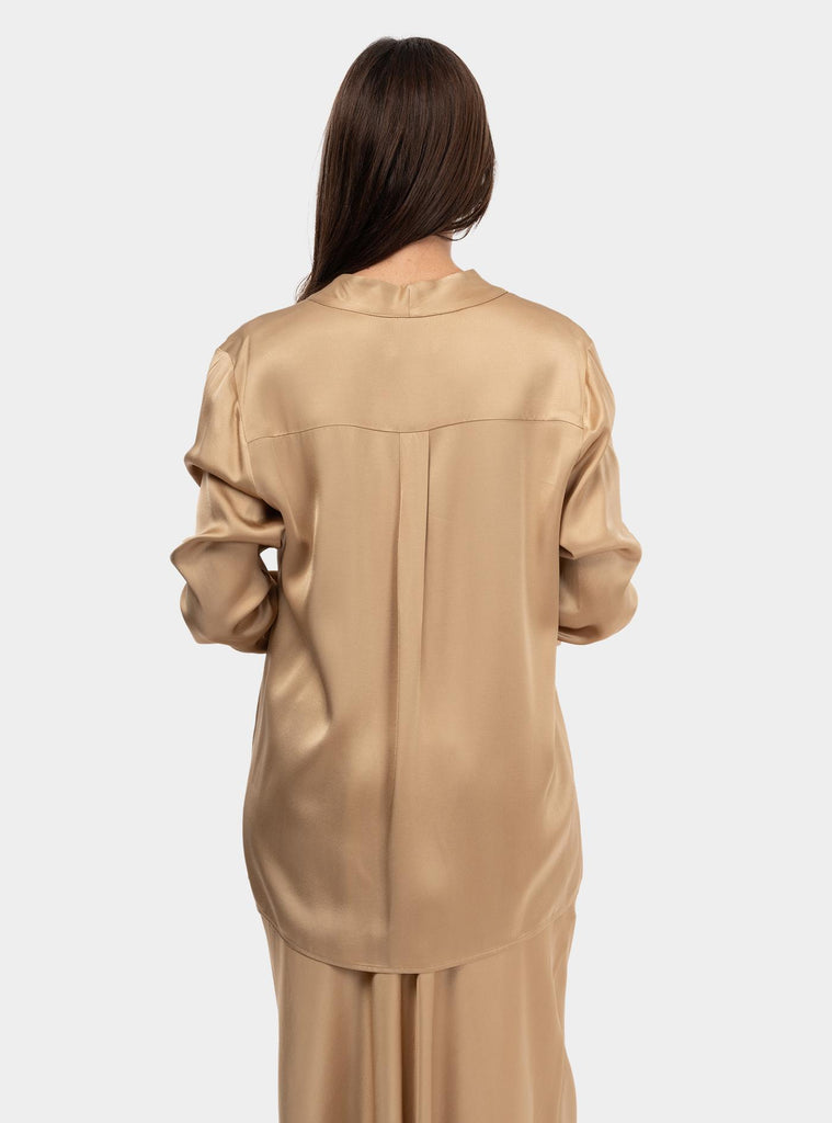 Giacca viscosa un bottone con scollo a incrocio Sabbia DC5079 SABBIA OTTO D'AME 