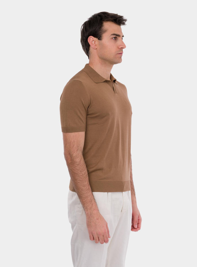 Polo uomo a mezza manica in seta 43129/23503 156 GRAN SASSO 