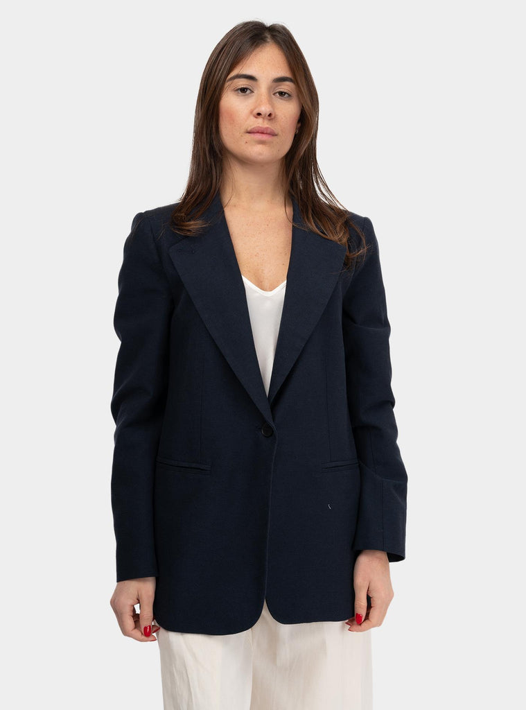 Giacca in lino doppio tessuto Blu DG6126 NIGHT OTTO D'AME 