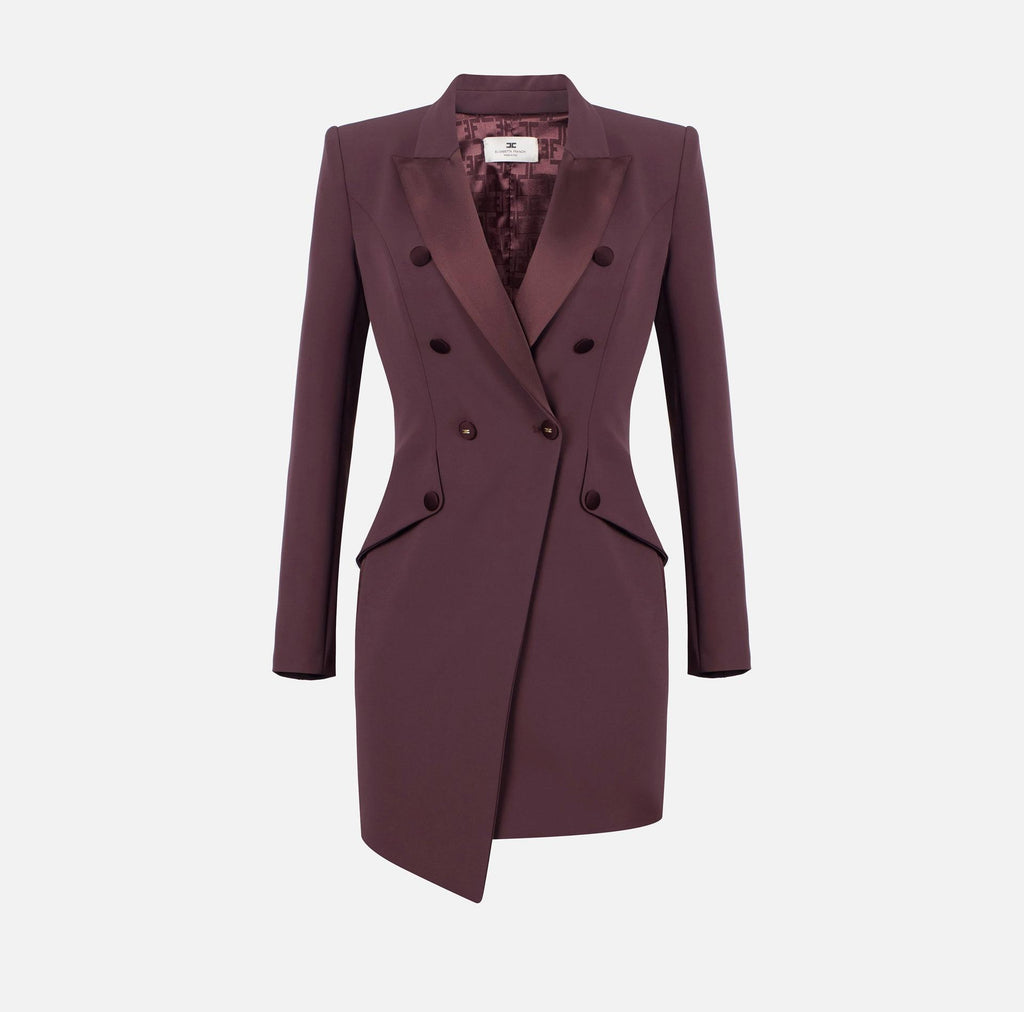 Robemanteau con dettagli smoking AB80356E2 EA4 MERLOT ELISABETTA FRANCHI 