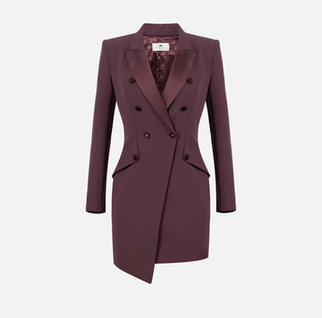 Robemanteau con dettagli smoking AB80356E2 EA4 MERLOT ELISABETTA FRANCHI 