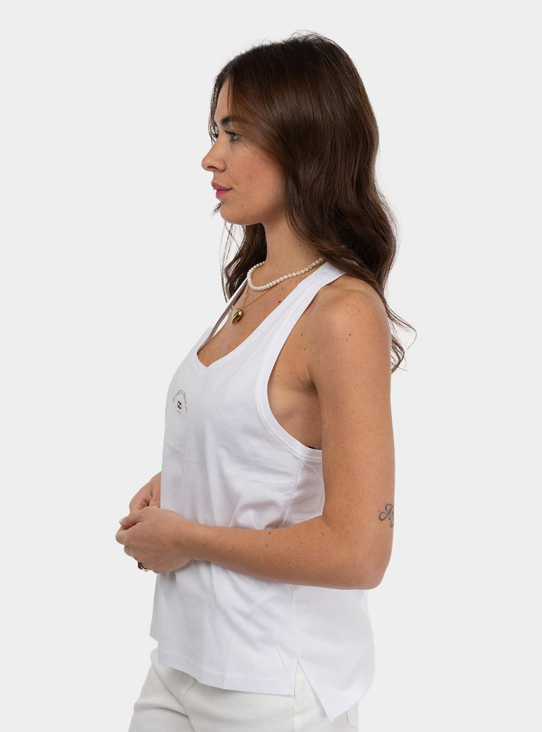 Canotta in jersey con logo Bianco CN00251E2 270 GESSO ELISABETTA FRANCHI 