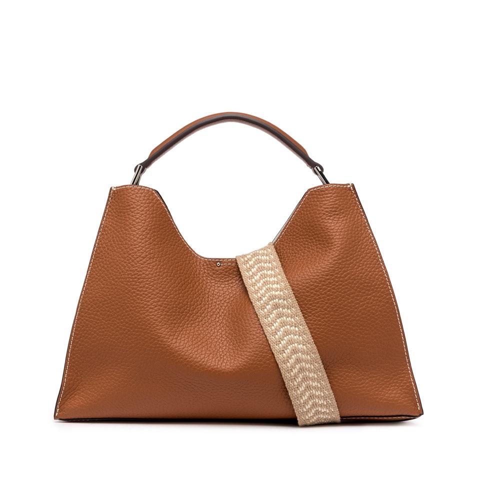Borsa in pelle Aurora caramello sabbia BS 10566 RNGDBL NAET CARAMELLO SABBIA GIANNI CHIARINI 