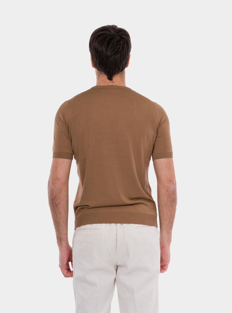 T-shirt uomo in seta biege 43112/23503 156 GRAN SASSO 