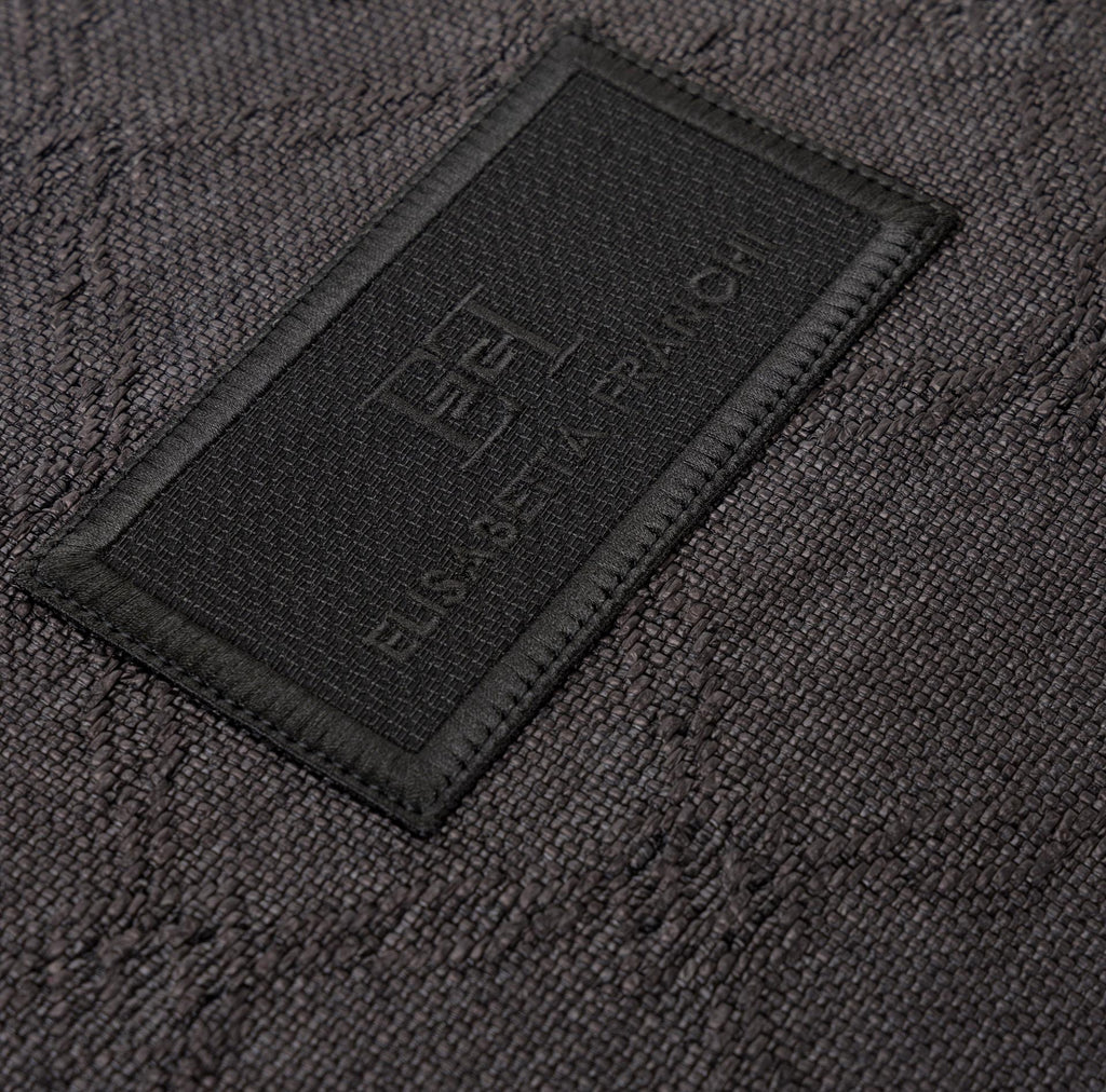 Borsa tote grande in rafia jaquard nero BS82A52E2 110 NERO ELISABETTA FRANCHI 