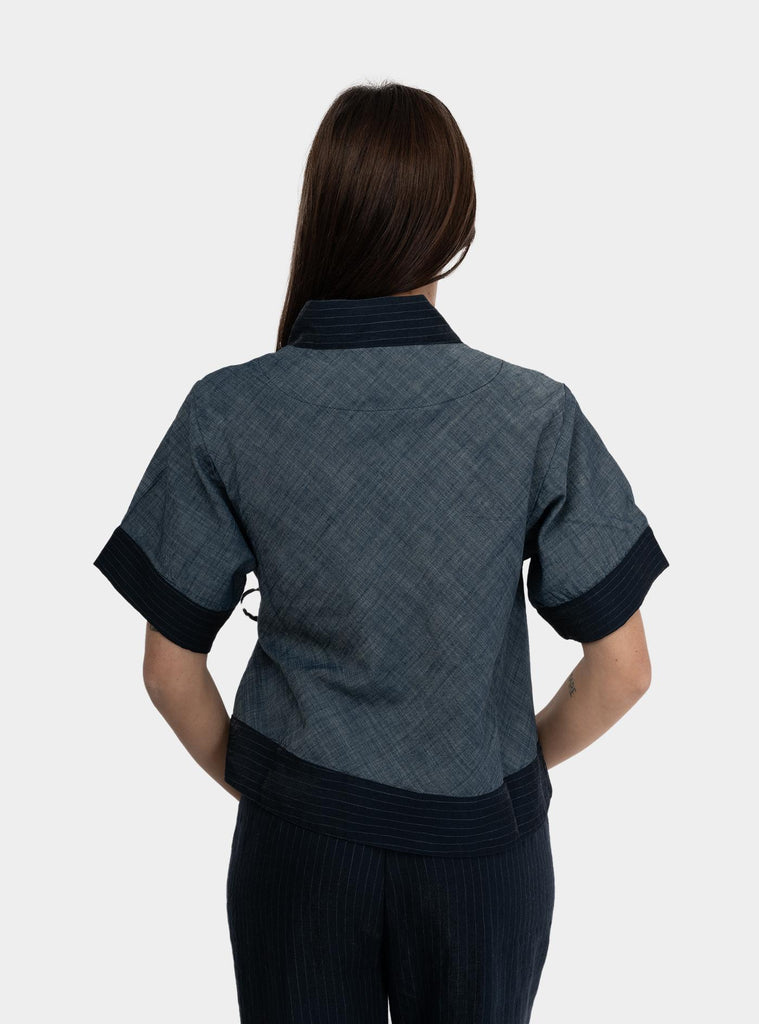 Kimono manica corta Blu 511SD35013 DENIM GESSATO ALESSIA SANTI 