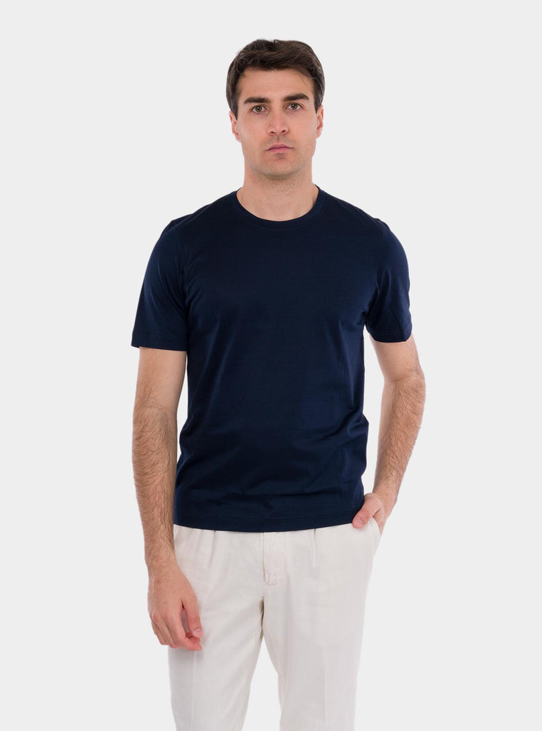 T-shirt uomo in filo di scozia Blu 60133/74002 598 GRAN SASSO 