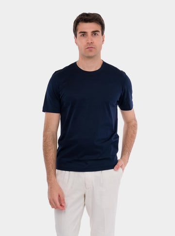 T-shirt uomo in filo di scozia Blu 60133/74002 598 GRAN SASSO 