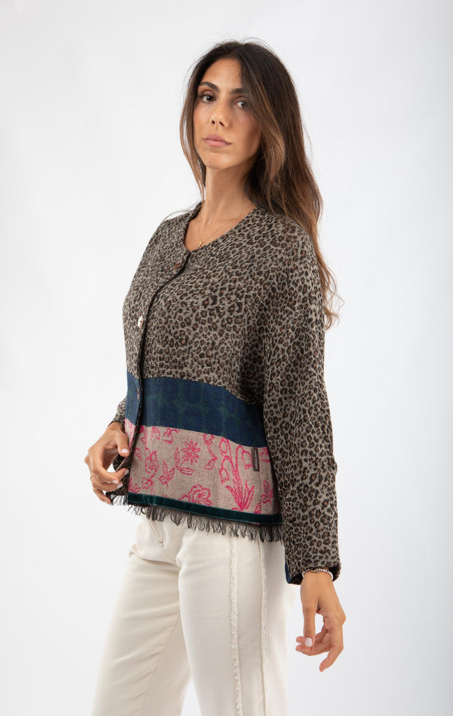 Giacca in misto lana e alpaca jacquard 521SD35039 05 ALESSIA SANTI 