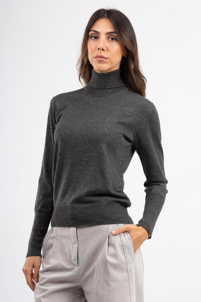 Maglia collo alto in lana e viscosa Grigio S99428F14 09771 871 PESERICO 