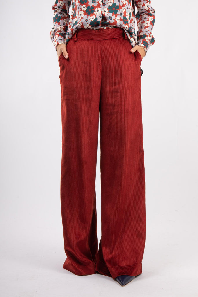 Pantalone a campana in velluto a coste Terra AW25208T060 TERRA NIU 