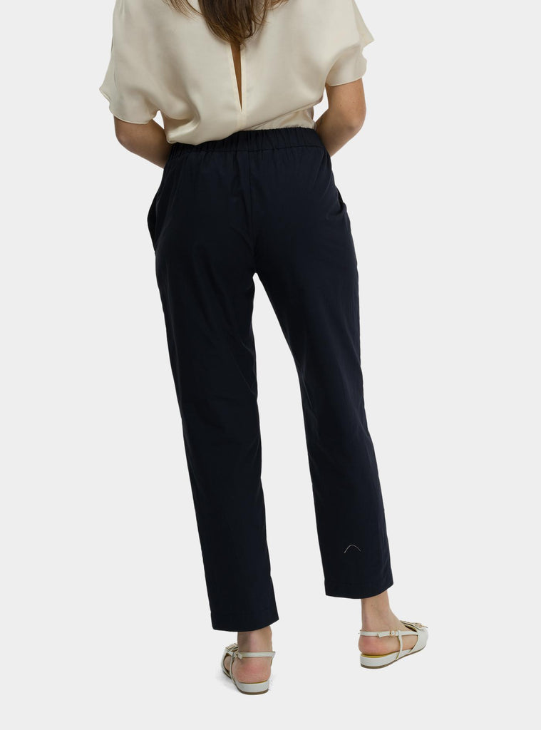 Pantalone alla caviglia in popeline Blu DP9740-1 NIGHT OTTO D'AME 