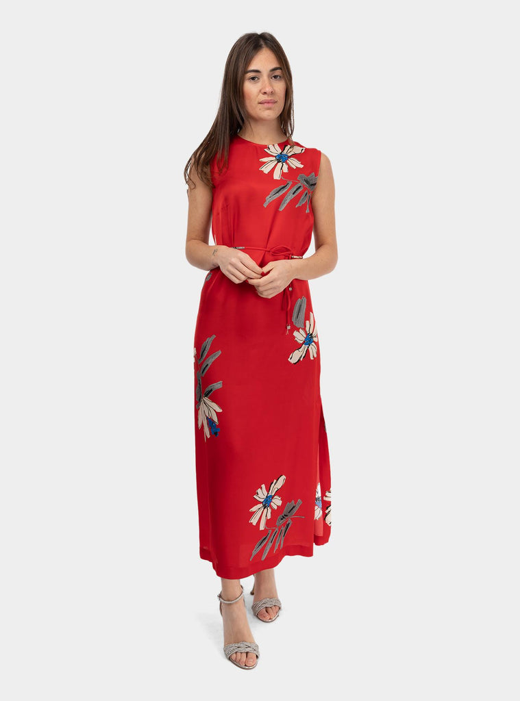 Abito midi a fantasia in viscosa Rosso DA5220 RED OTTO D'AME 