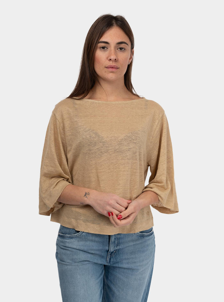 Maglia in lino manica 3/4 Sabbia DM8118 SABBIA OTTO D'AME 