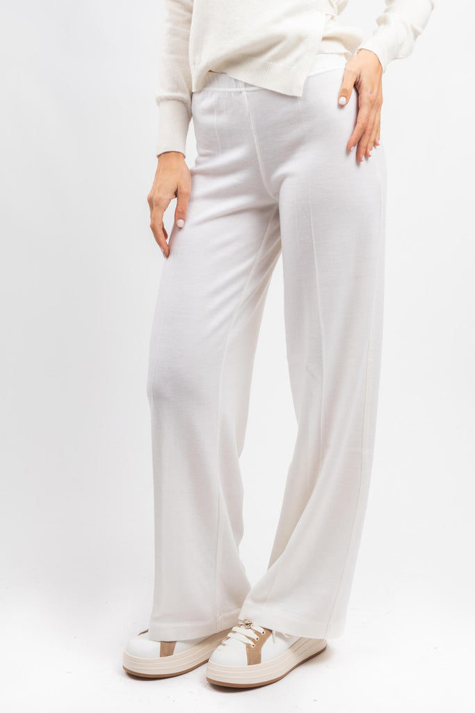 Pantalone palazzo rasato Bianco 57272/14272 001 GRAN SASSO 