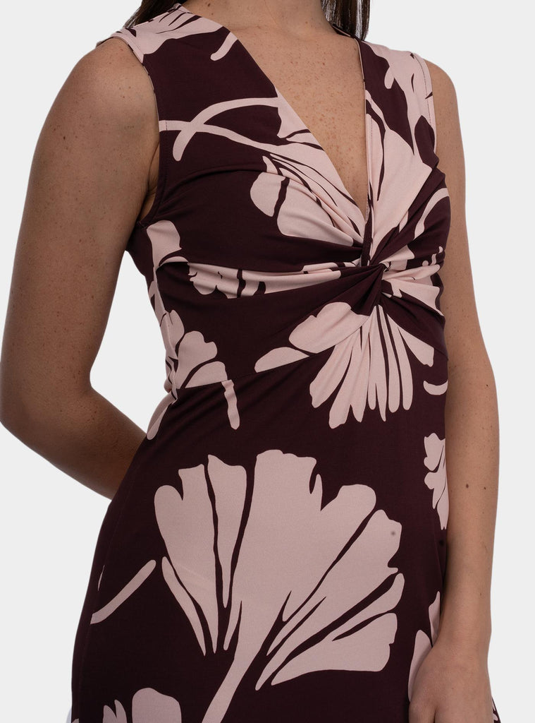 Abito lungo scollo v Prugna FF030-0125 045 1ONE 