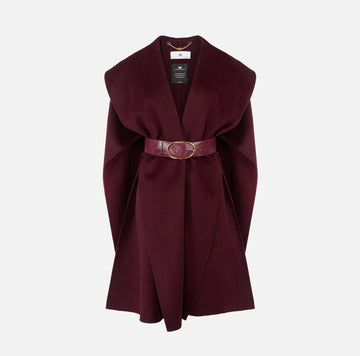 Mantella in panno in lana double Merlot CP67D56E2 EA4 ELISABETTA FRANCHI 