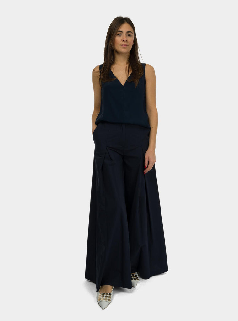 Pantalone palazzo in popeline night DP9782 NIGHT OTTO D'AME 