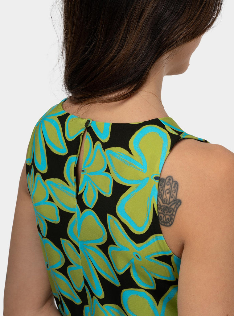 Abito lungo in jersey a fantasia Verde SS25101J025 MATE NIU 