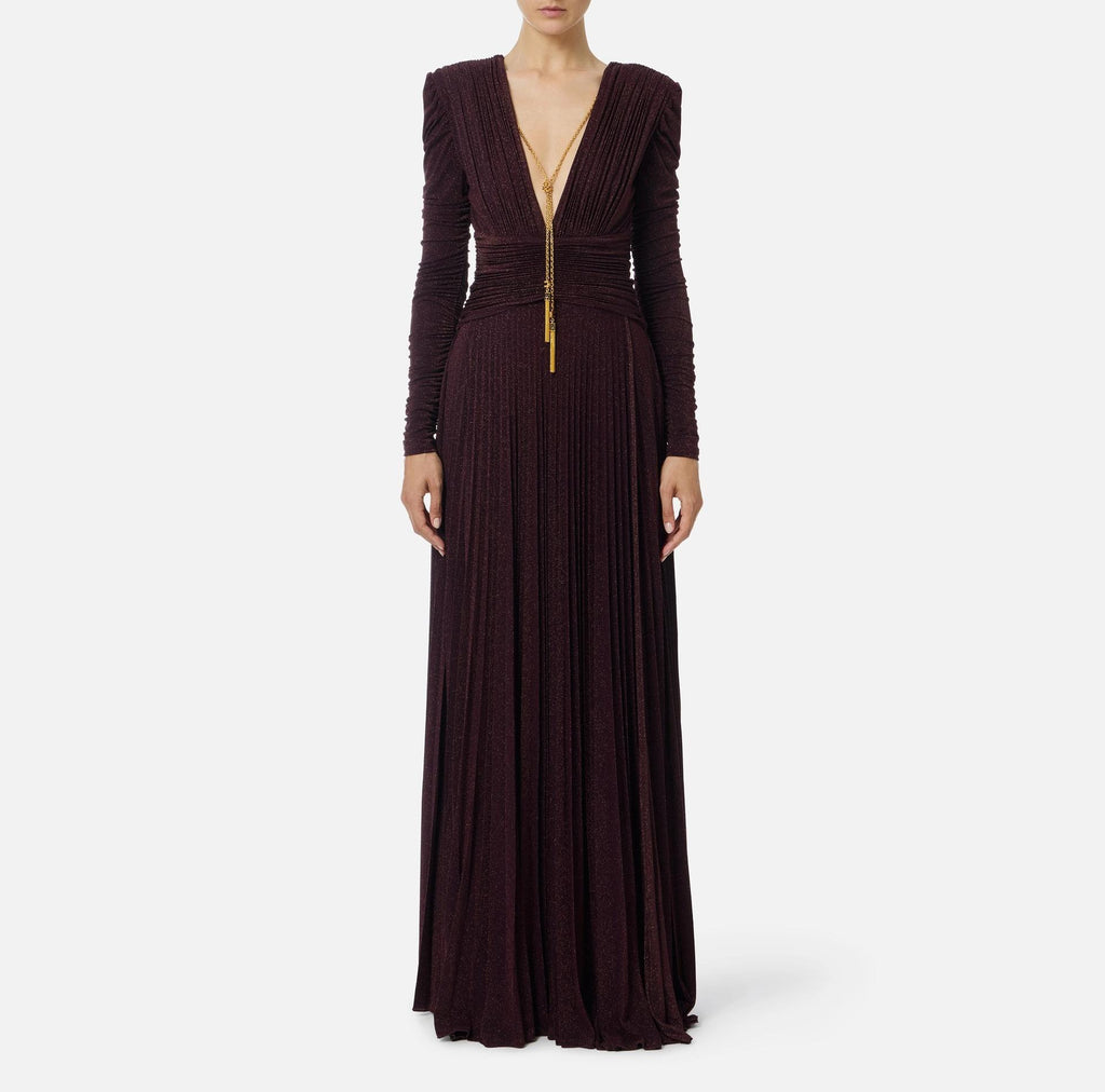Abito Red Carpet in jersey lurex Merlot ABR4057E2EA4 EA4 ELISABETTA FRANCHI 