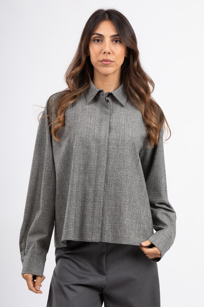 Camicia in tweed di lana bicolor 6SIT110STD RG27 0990 PT PANTALONI TORINO 