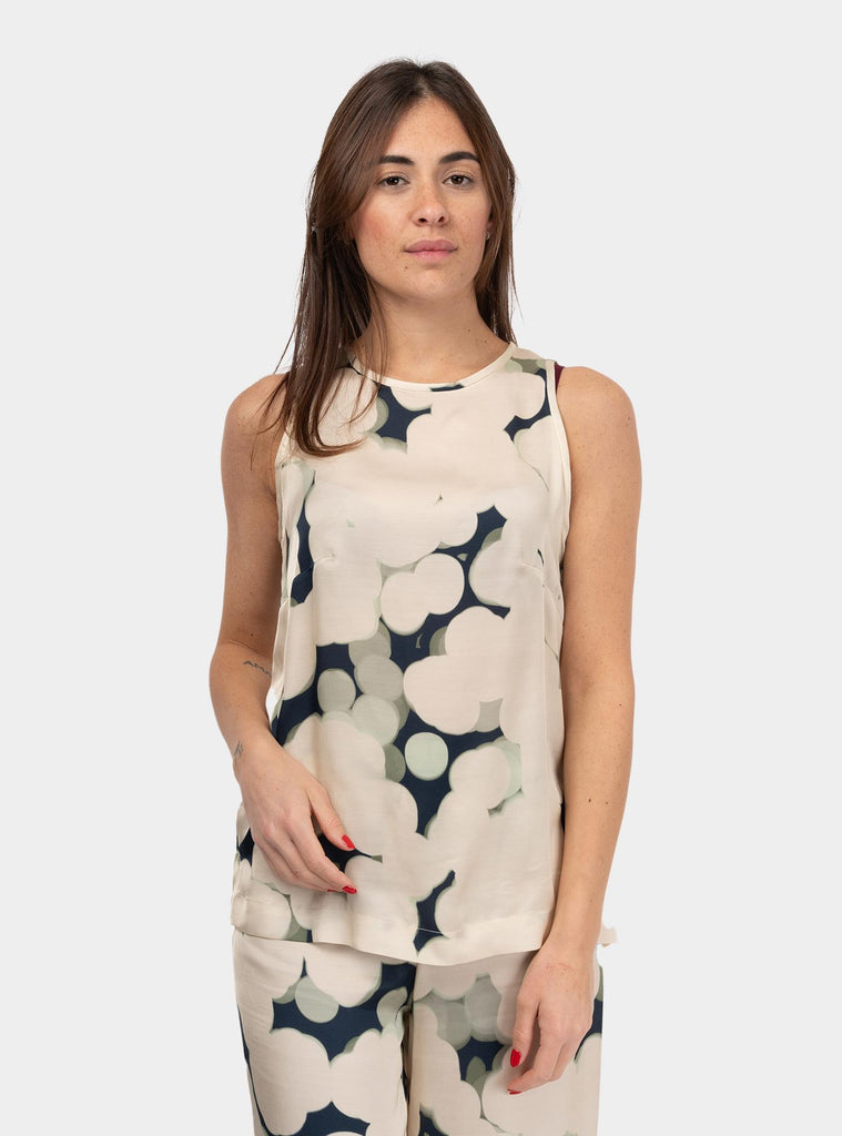 Top in viscosa stampata Panna TT9197 LATTE/NIGHT OTTO D'AME 