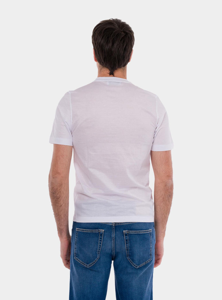 T-shirt uomo in filo di scozia bianco 60133/74002 001 GRAN SASSO 