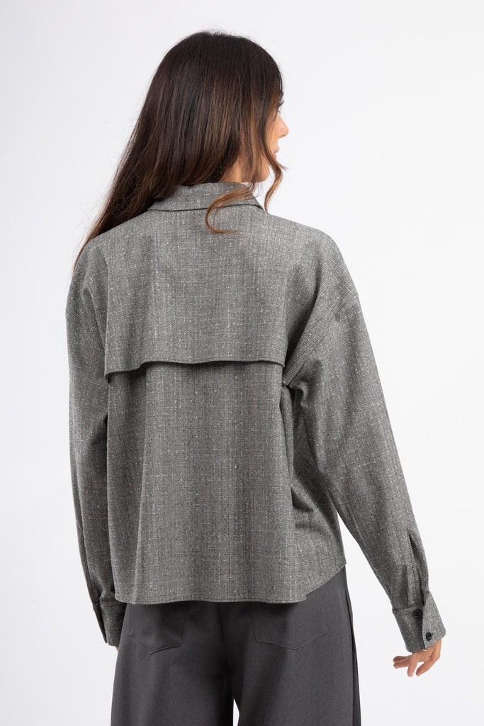 Camicia in tweed di lana bicolor 6SIT110STD RG27 0990 PT PANTALONI TORINO 